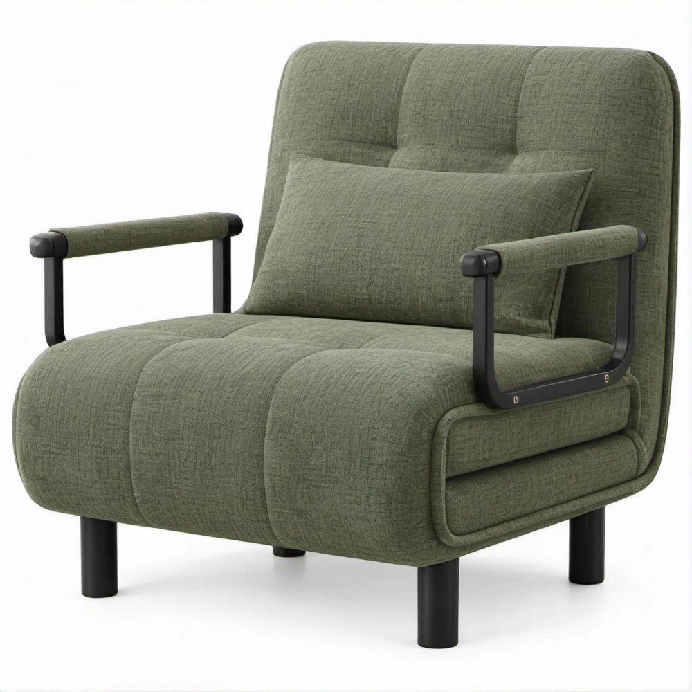 Poltrona Verde e Preta em Poliéster 82 x 90 x 105 cm