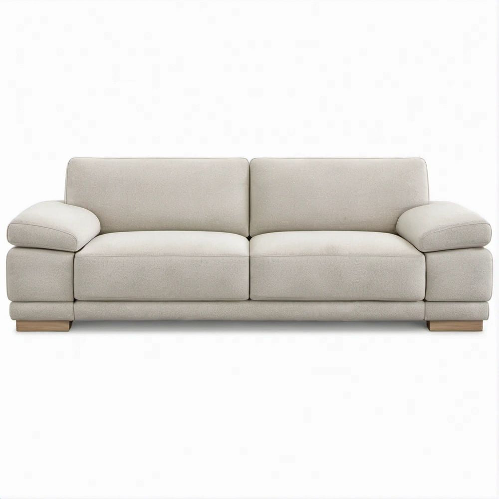 Sofá de 2 Lugares em Poliéster Bege-Claro 220 x 95 x 85 cm
