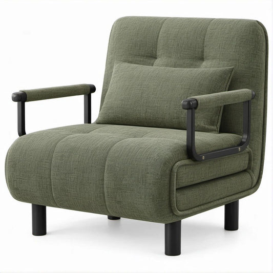 Poltrona Verde e Preta em Poliéster 82 x 90 x 105 cm